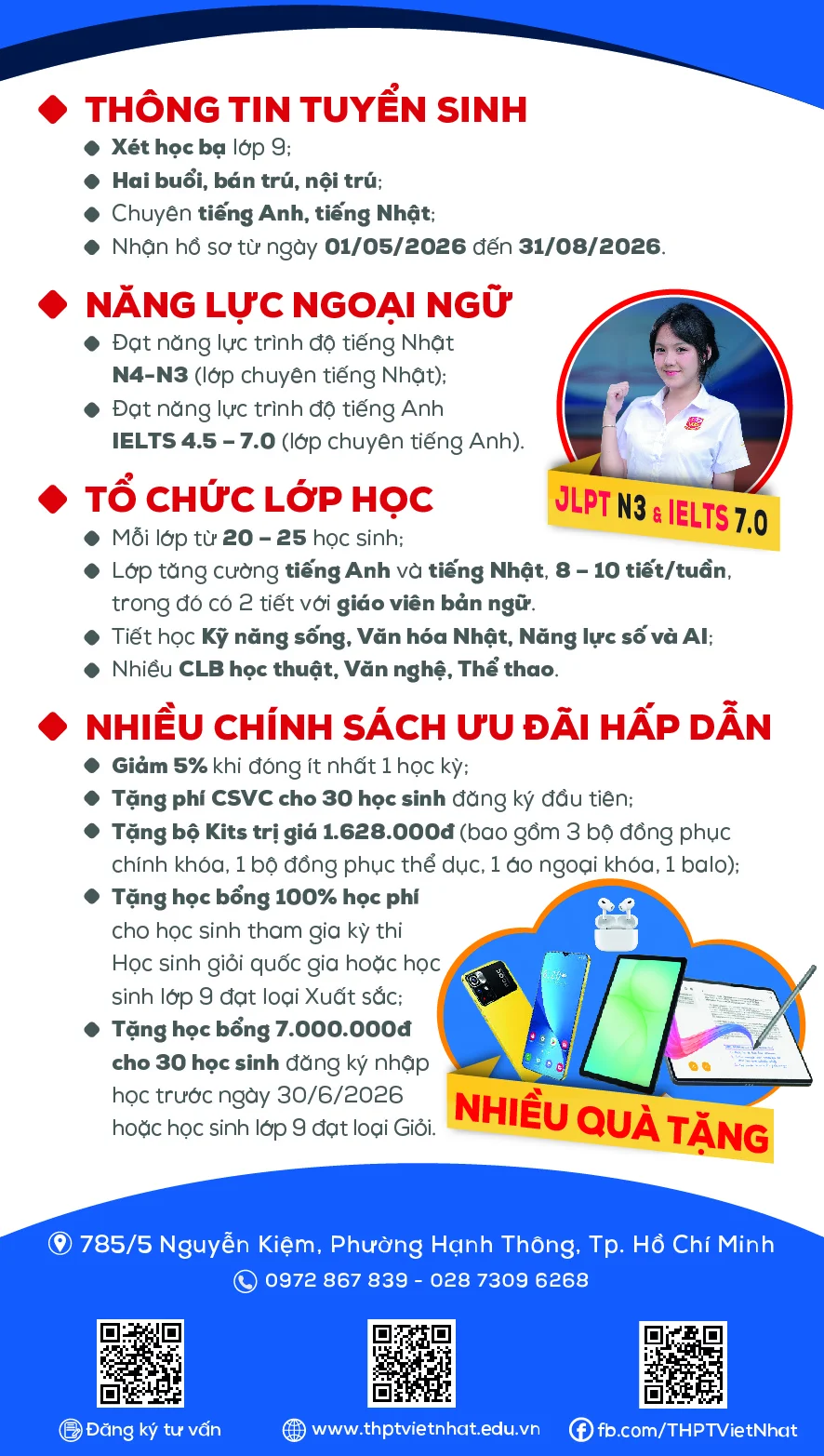 Xét tuyển học bạ vào lớp 10 năm học 2026-2027
