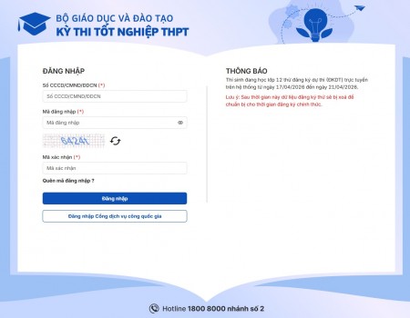 Hướng dẫn đăng ký dự thi tốt nghiệp THPT 2026 trực tuyến